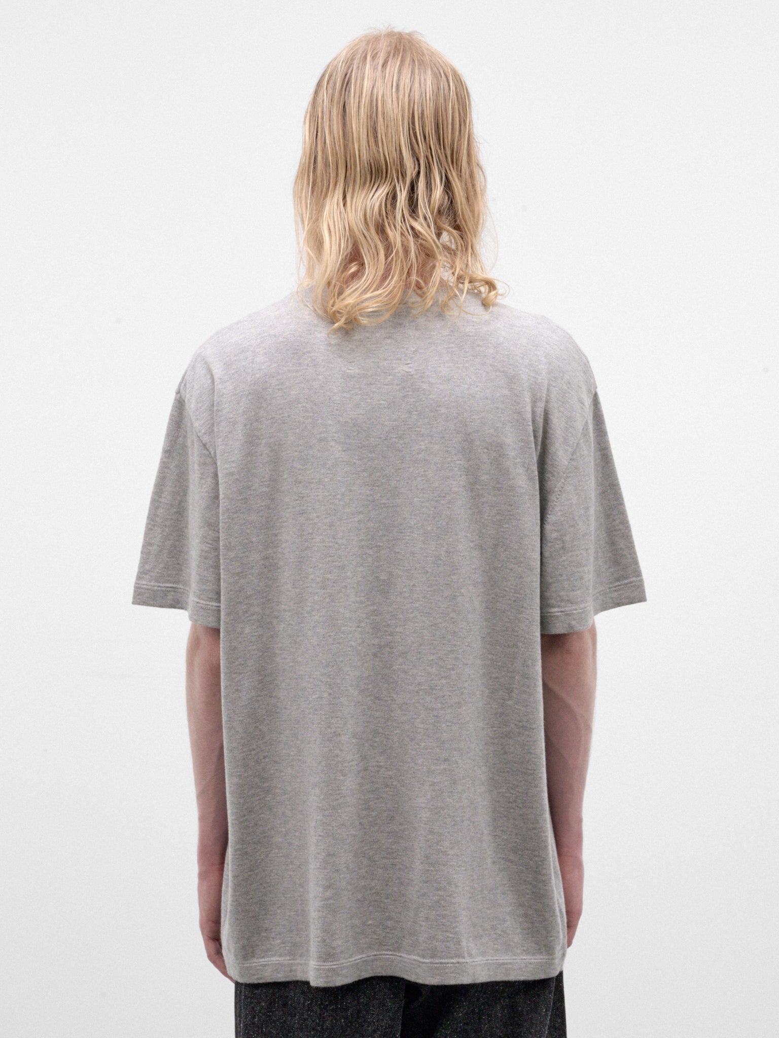 Gray Cotton-Cashmere Tee (269-RIK-GREY)