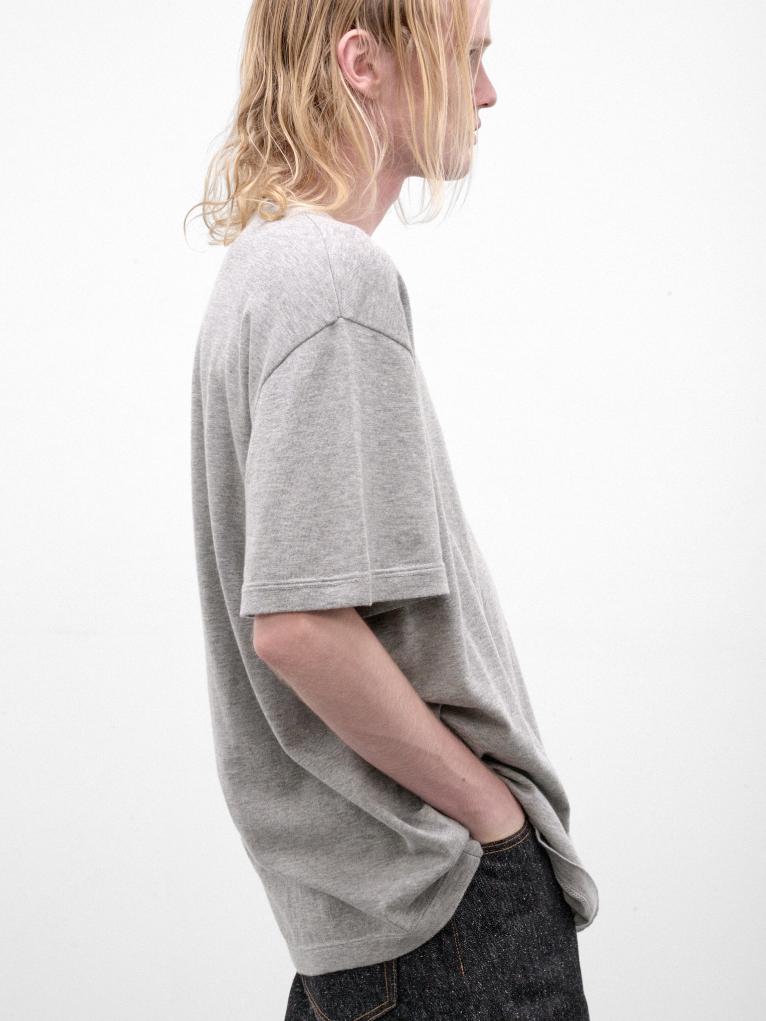 Gray Cotton-Cashmere Tee (269-RIK-GREY)