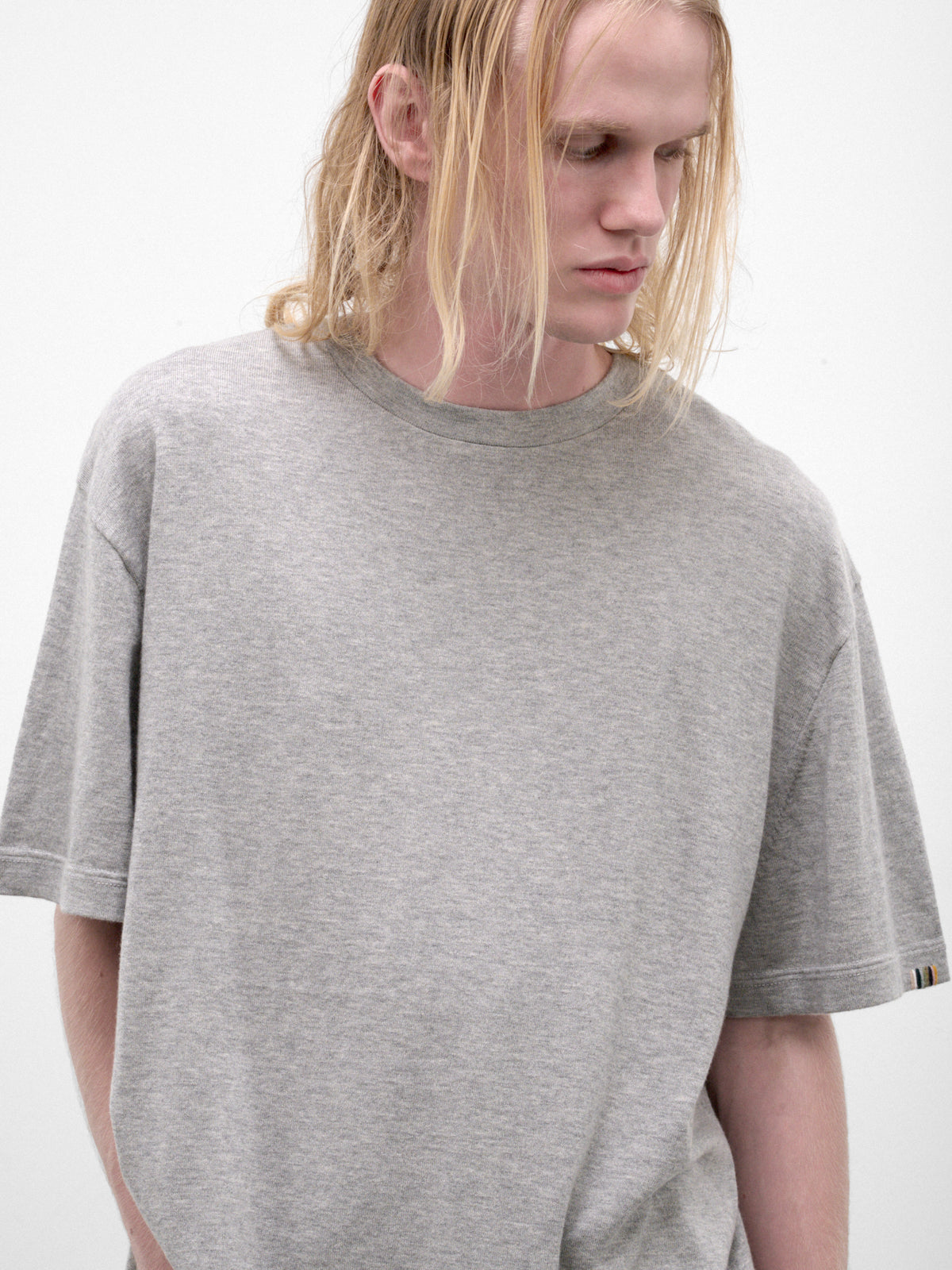 Gray Cotton-Cashmere Tee (269-RIK-GREY)