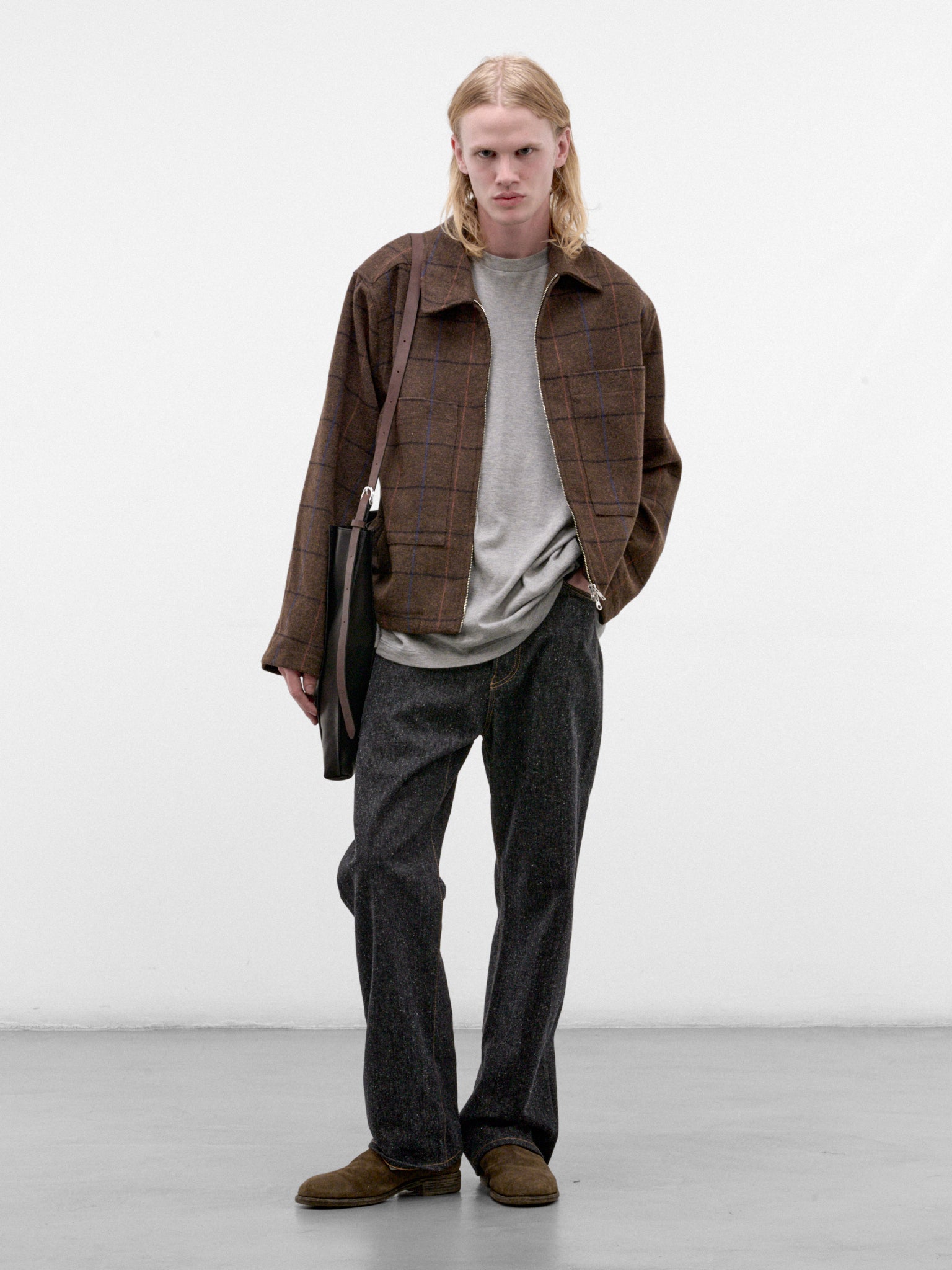 Gray Cotton-Cashmere Tee (269-RIK-GREY)