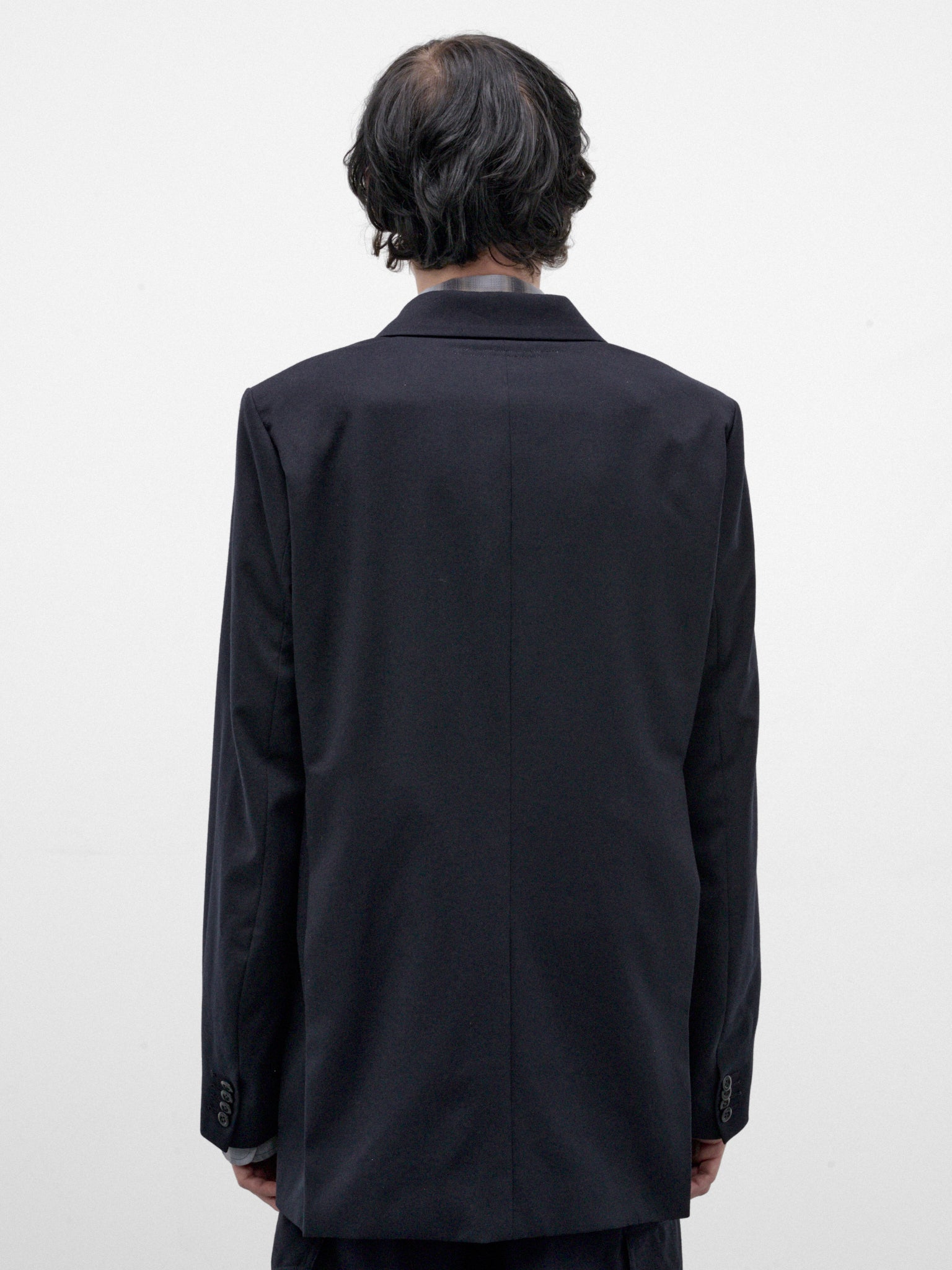 Navy Wool Asymmetric Tailored Blazer (26A0367-NAVY