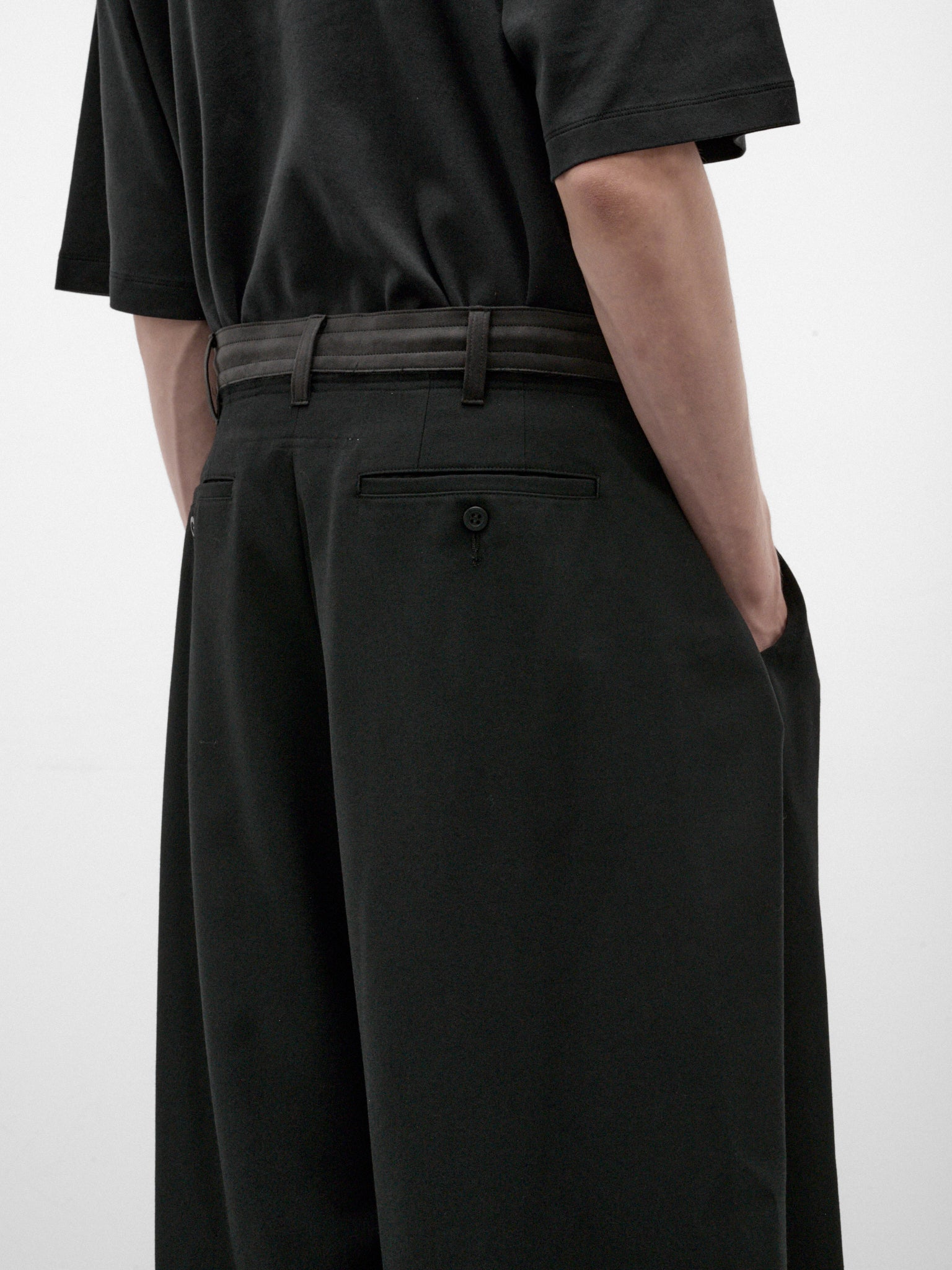 Black Wool Wide Leg Trousers (26A0371-BLACK)