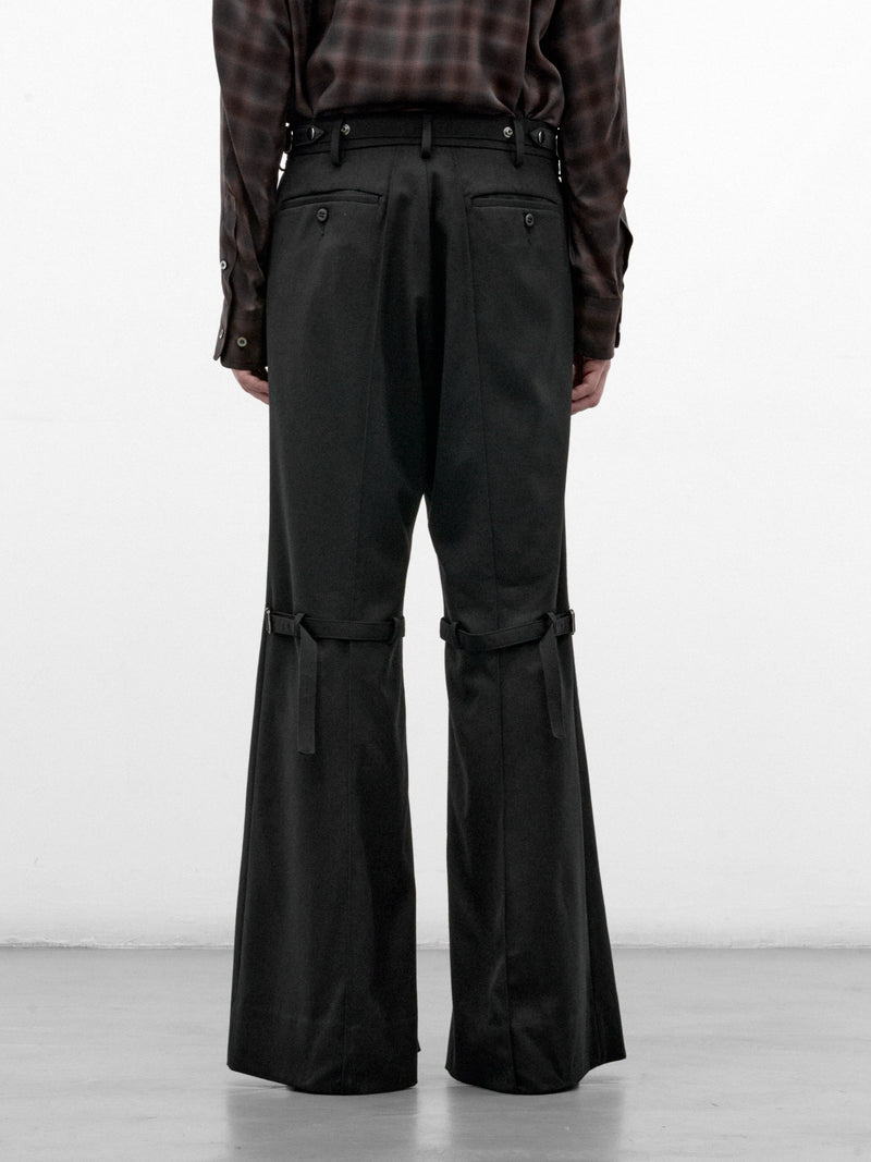 Black Wool Flared Trousers (26A0372-BLACK)