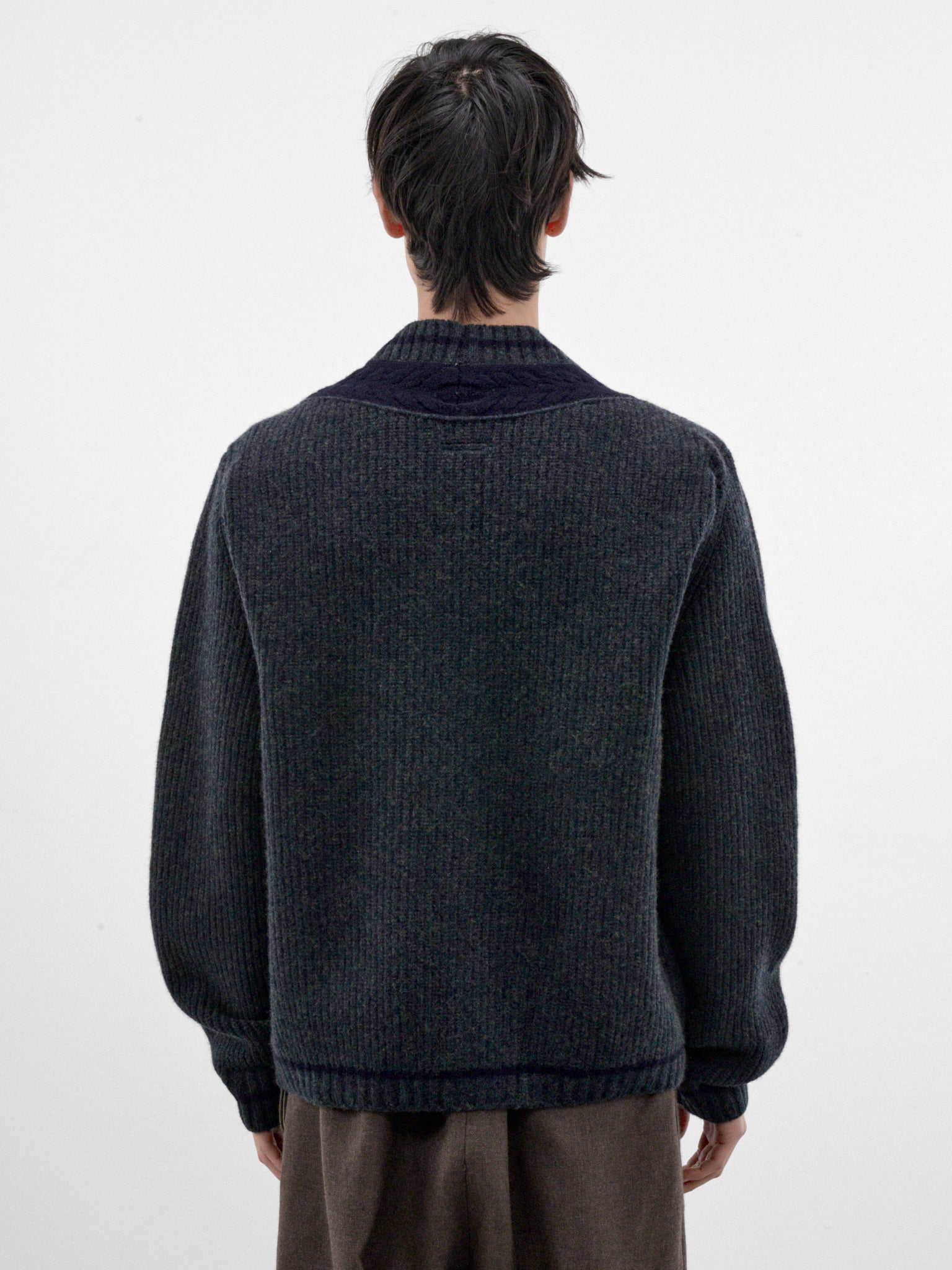 Green Wool Knit Zip Cardigan (26A0400-GREEN)