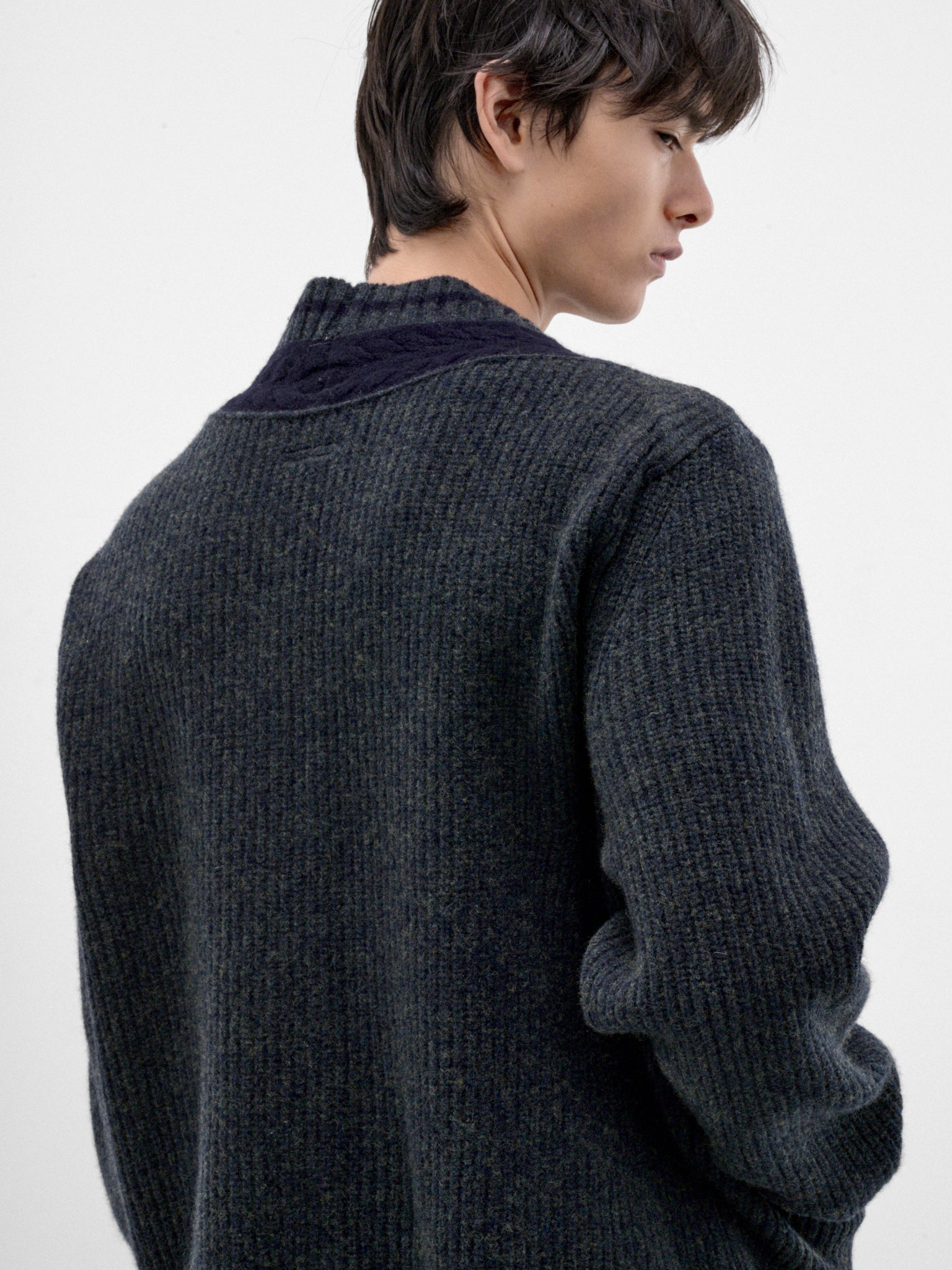 Green Wool Knit Zip Cardigan (26A0400-GREEN)