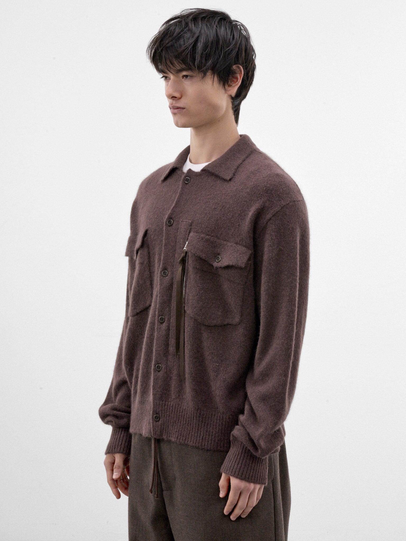 Brown Wool Knit Shirt (26A0401-BROWN)