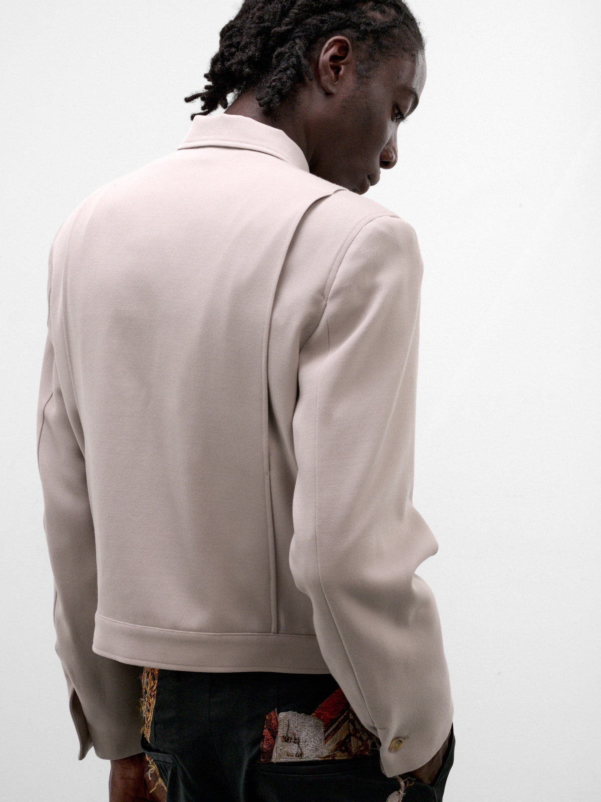 Beige Wool Cropped Zip Jacket (26AW03BL259-BEIGE)
