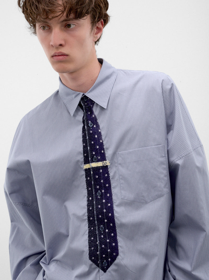 Blue Trompe L'oeil Tie Shirt (26AW20SH178-BLUE)