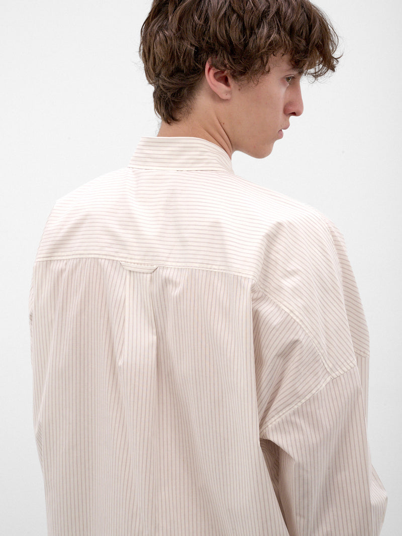 White Trompe L'oeil Tie Shirt (26AW20SH178-WHITE-RED)