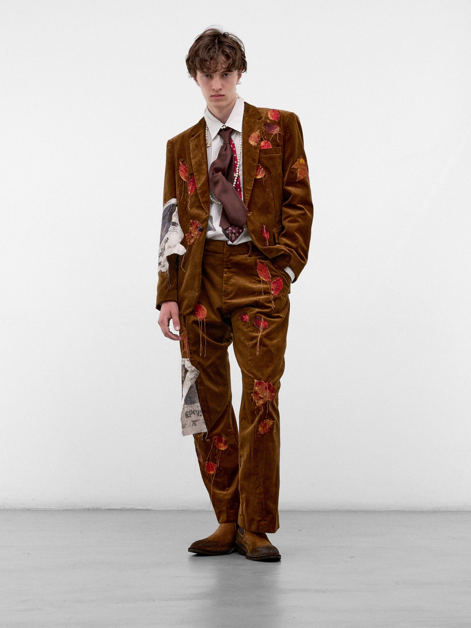 Gray Trompe L'oeil Tie Shirt (26AW20SH178-GREY)