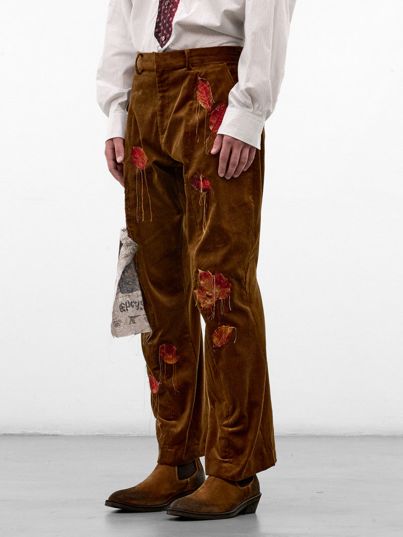 Camel Corduroy Leaf & Newspaper Trousers (26AW24PT377-CAMEL)