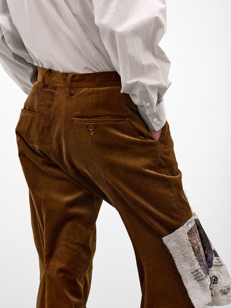 Camel Corduroy Leaf & Newspaper Trousers (26AW24PT377-CAMEL)