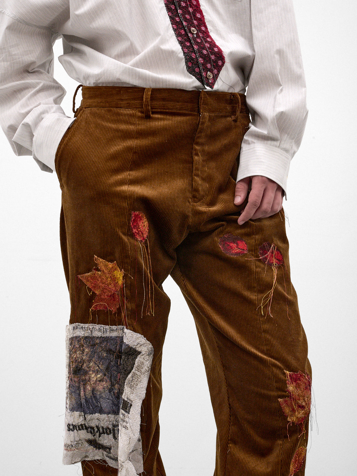 Camel Corduroy Leaf & Newspaper Trousers (26AW24PT377-CAMEL)