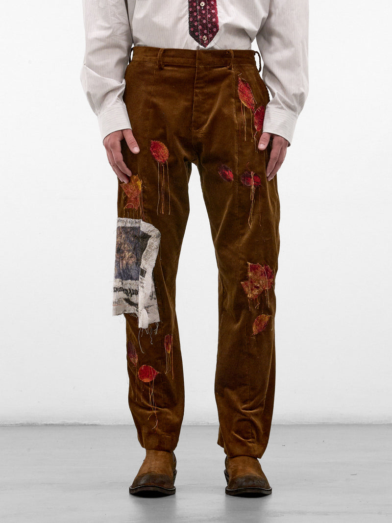 Camel Corduroy Leaf & Newspaper Trousers (26AW24PT377-CAMEL)