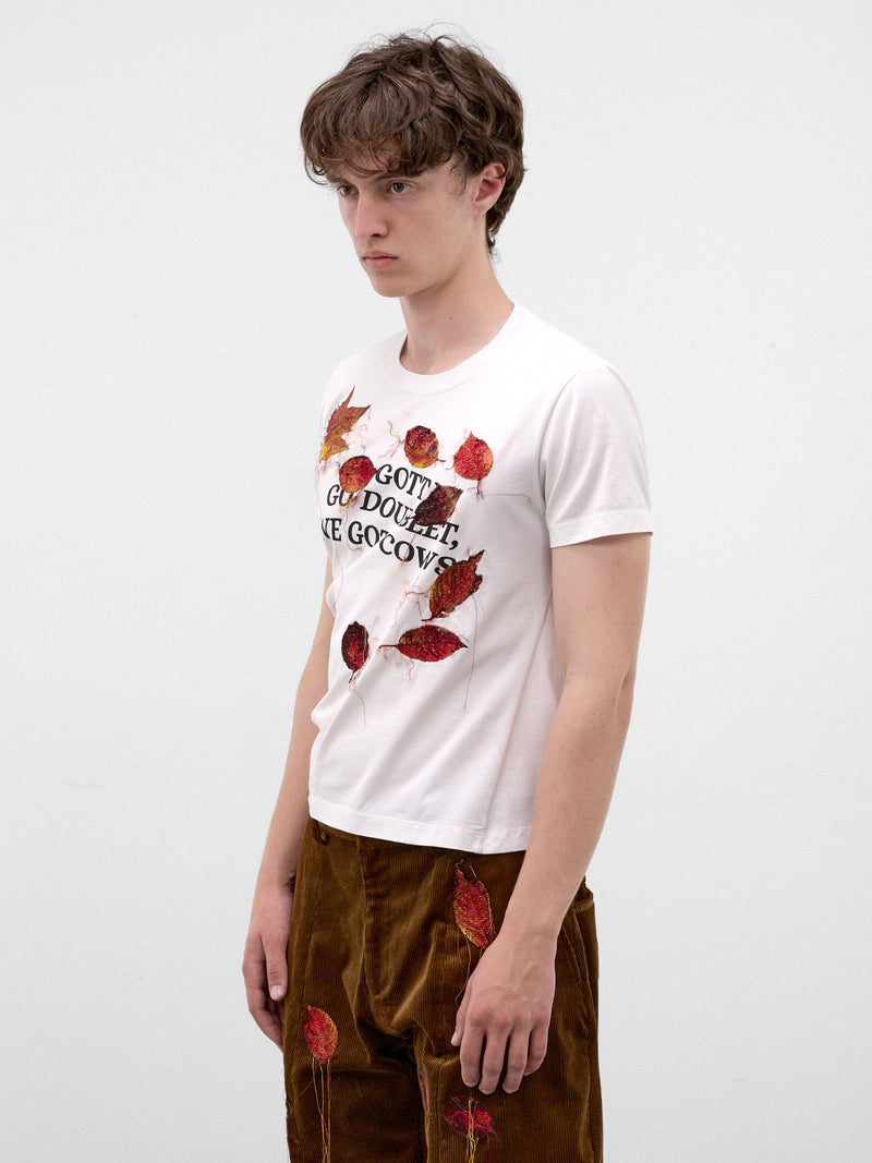 White Leaf Appliqué Tee (26AW30CS443-WHITE)