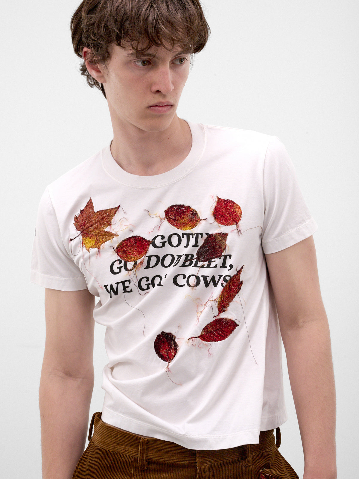 White Leaf Appliqué Tee (26AW30CS443-WHITE)