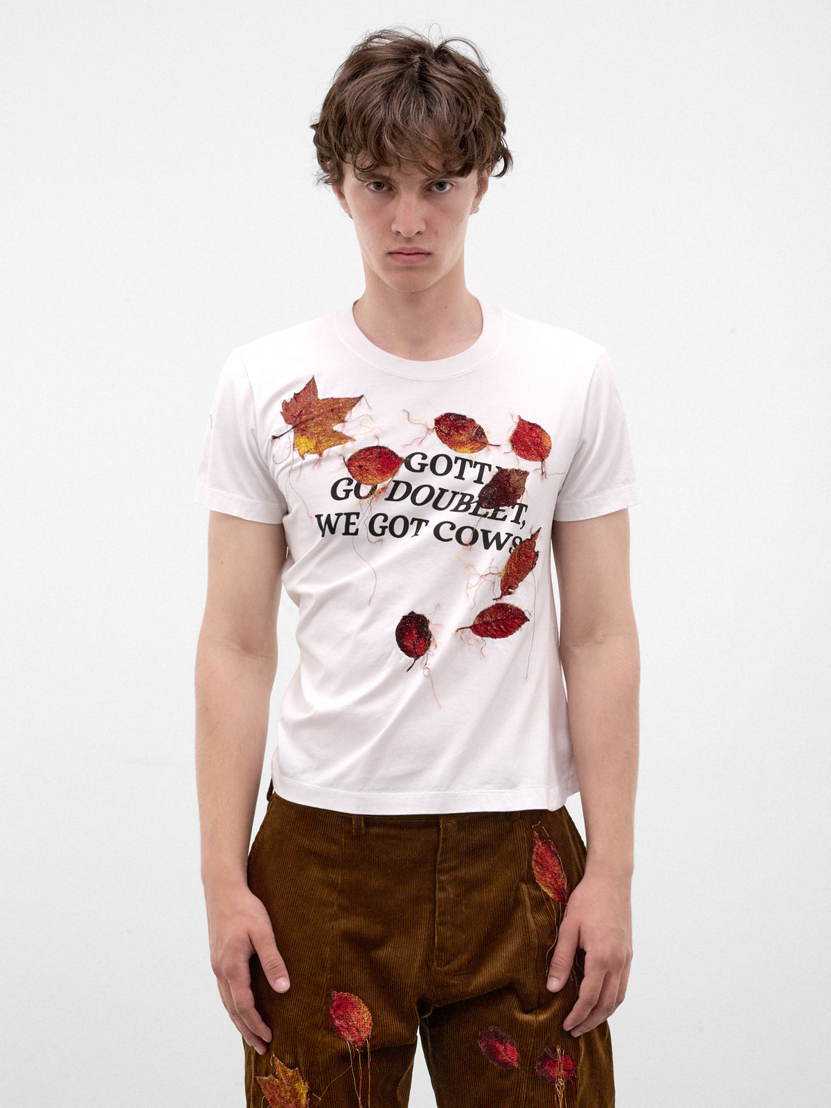 White Leaf Appliqué Tee (26AW30CS443-WHITE)