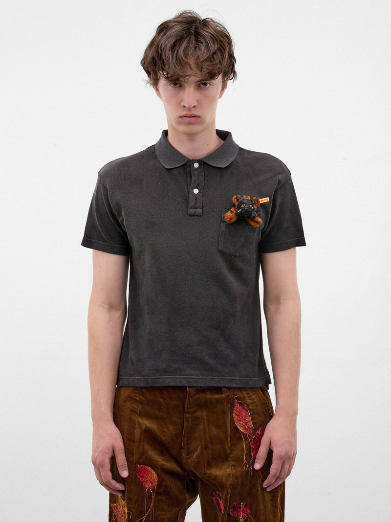 Black Teddy Bear Polo Shirt (26AW39CS454-BLACK)