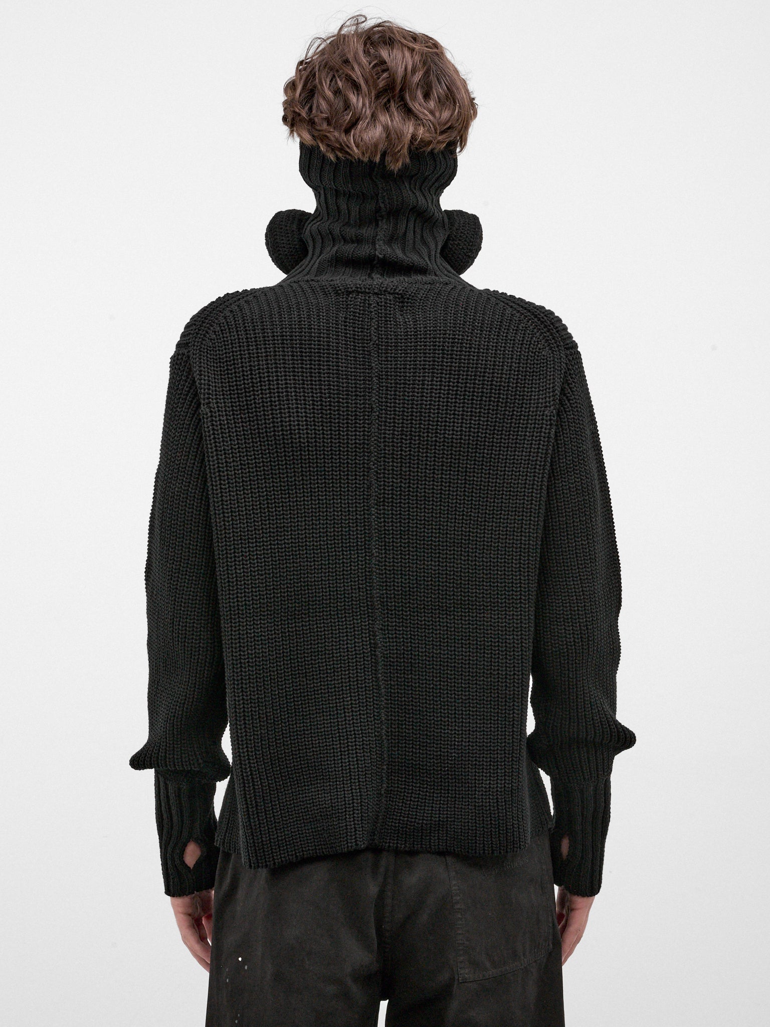 Black Gas Mask Balaclava Sweater (26AW58KN234-BLACK)