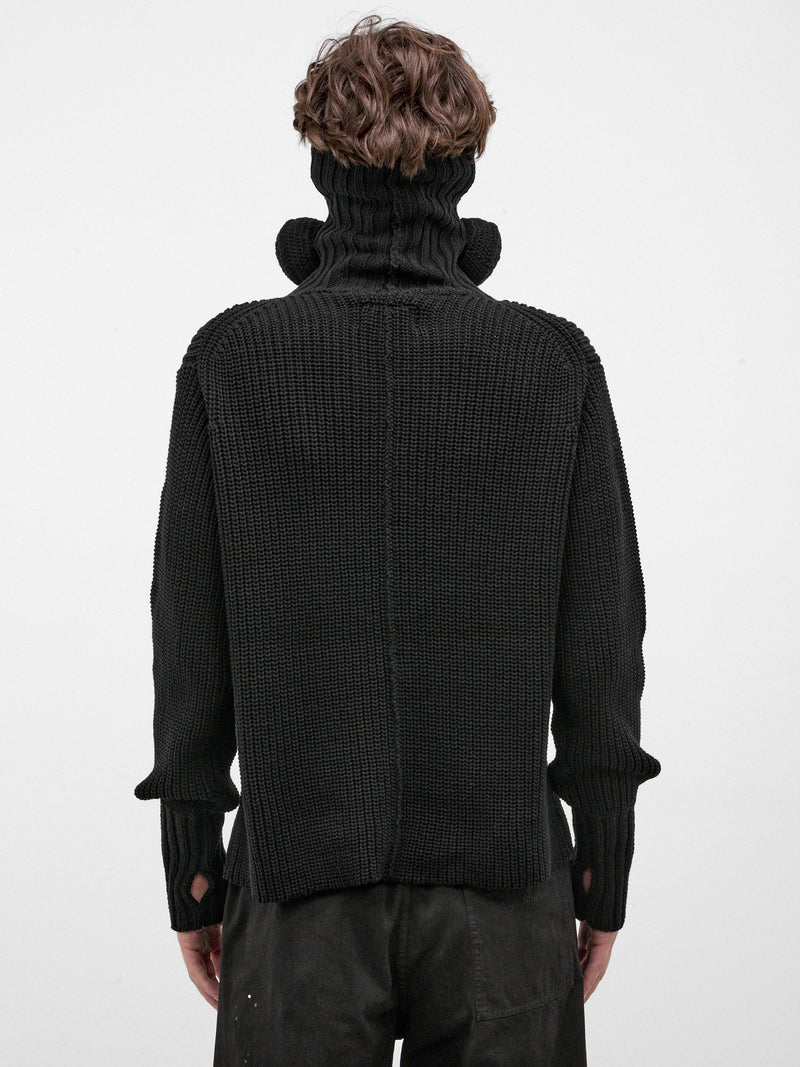 Black Gas Mask Balaclava Sweater (26AW58KN234-BLACK)