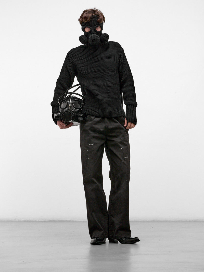 Black Gas Mask Balaclava Sweater (26AW58KN234-BLACK)