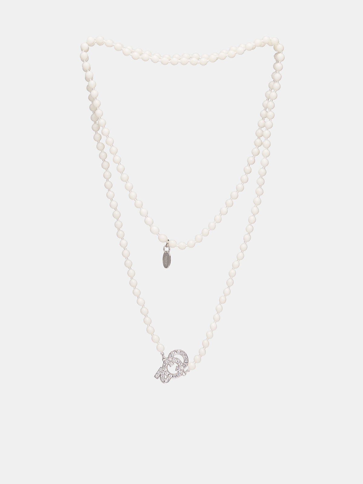 Pearl Double Beaded Necklace (26AW79AC55-SILVER)