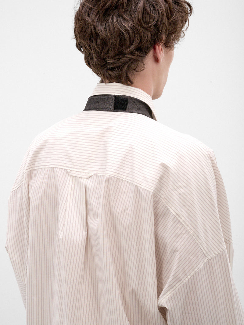 Gray Textured Ruched Necktie (26AW82TE14-1-GREY)