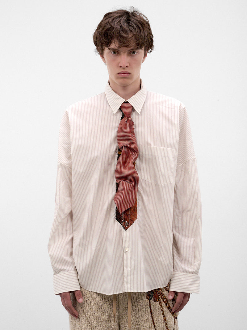 Orange Textured Ruched Necktie (26AW83TE15-1-ORANGE)