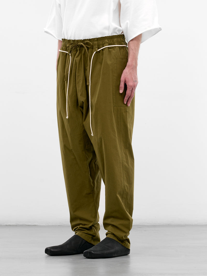 Olive Drawstring Samurai Pants (26E96MRU13-787-OLIVE-GREEN)