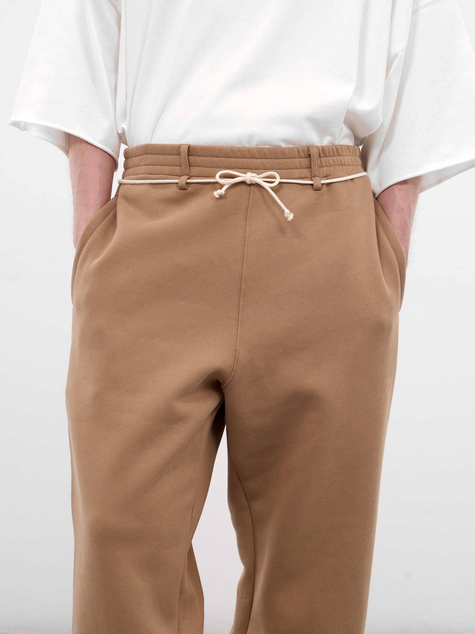 Khaki Drawstring Stripe Band Joggers (26E96MUJ11-780-KHAKI)