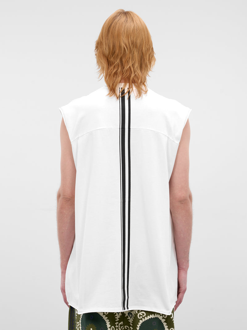 White Stripe Band Muscle Tee (26E96MUJ13-001-WHITE)