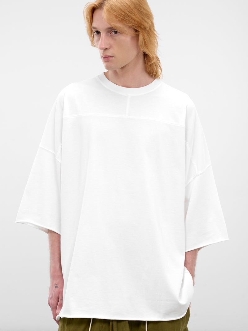 White Stripe Band Oversized Tee (26E96MUJ14-001-WHITE)