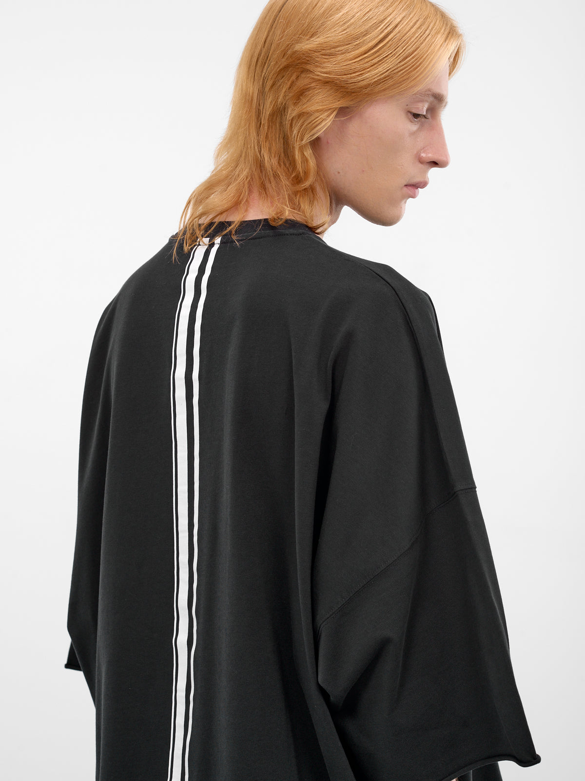 Black Stripe Band Oversized Tee (26E96MUJ14-999-BLACK)