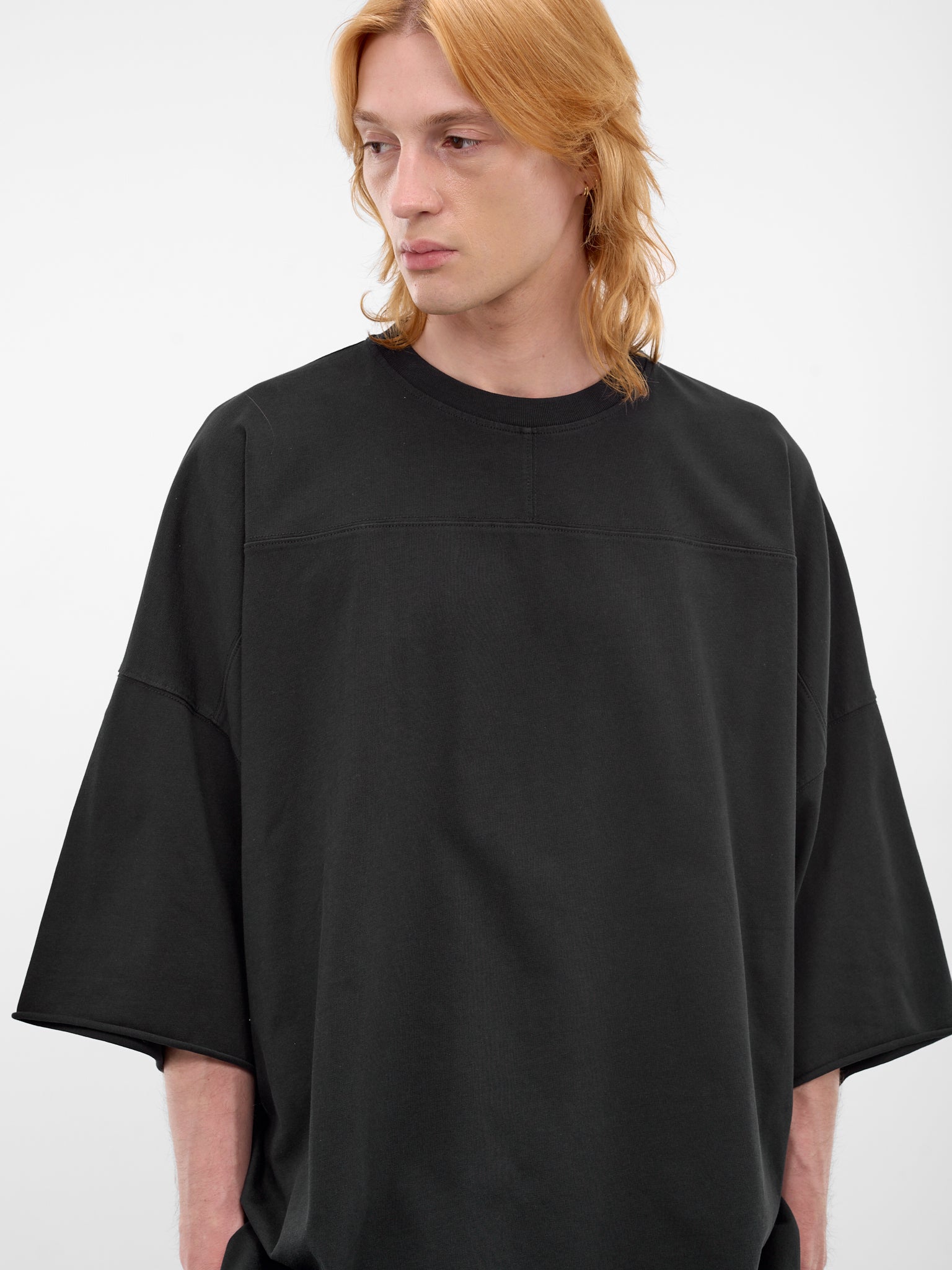 Black Stripe Band Oversized Tee (26E96MUJ14-999-BLACK)