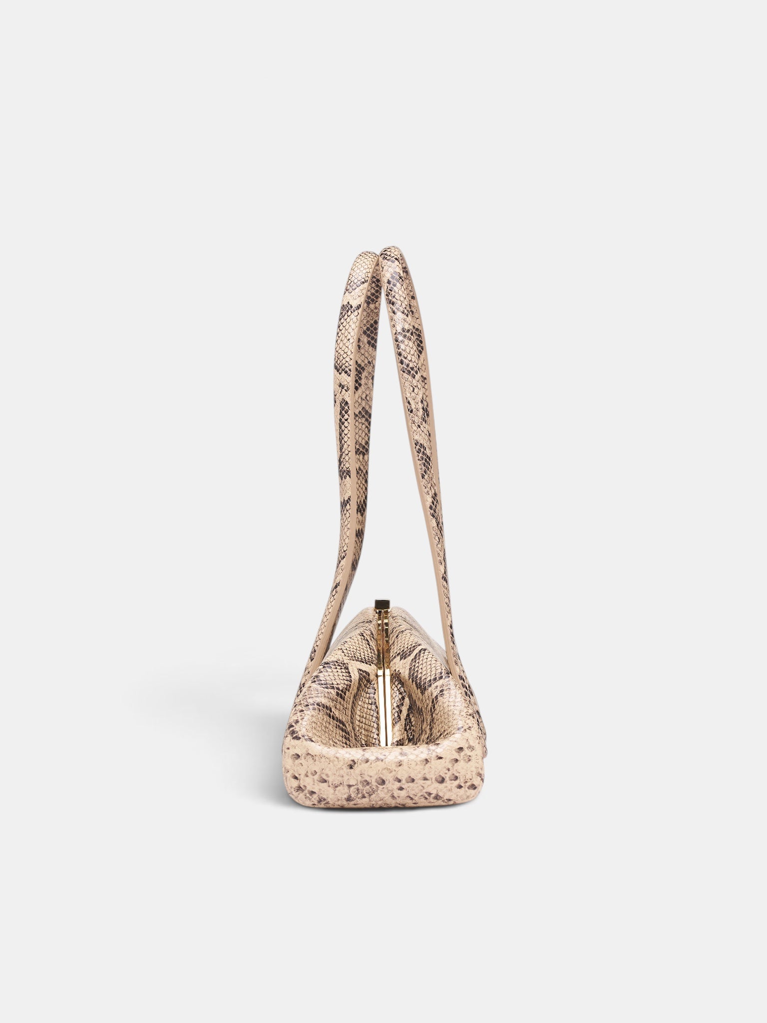Beige Leather Snake Lua Bag (26F10SA00619000-SNAKE-ROCCIA)