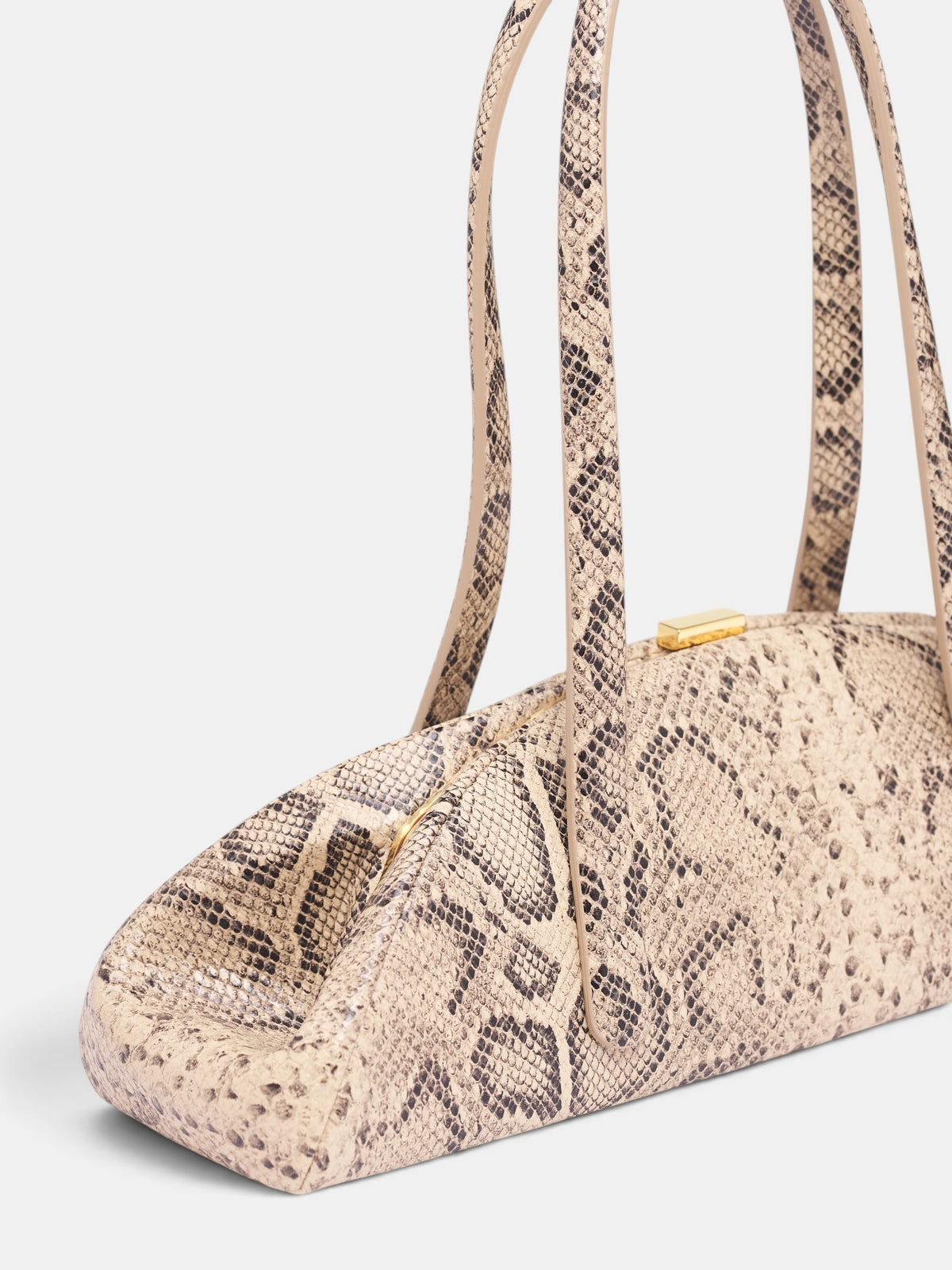 Beige Leather Snake Lua Bag (26F10SA00619000-SNAKE-ROCCIA)