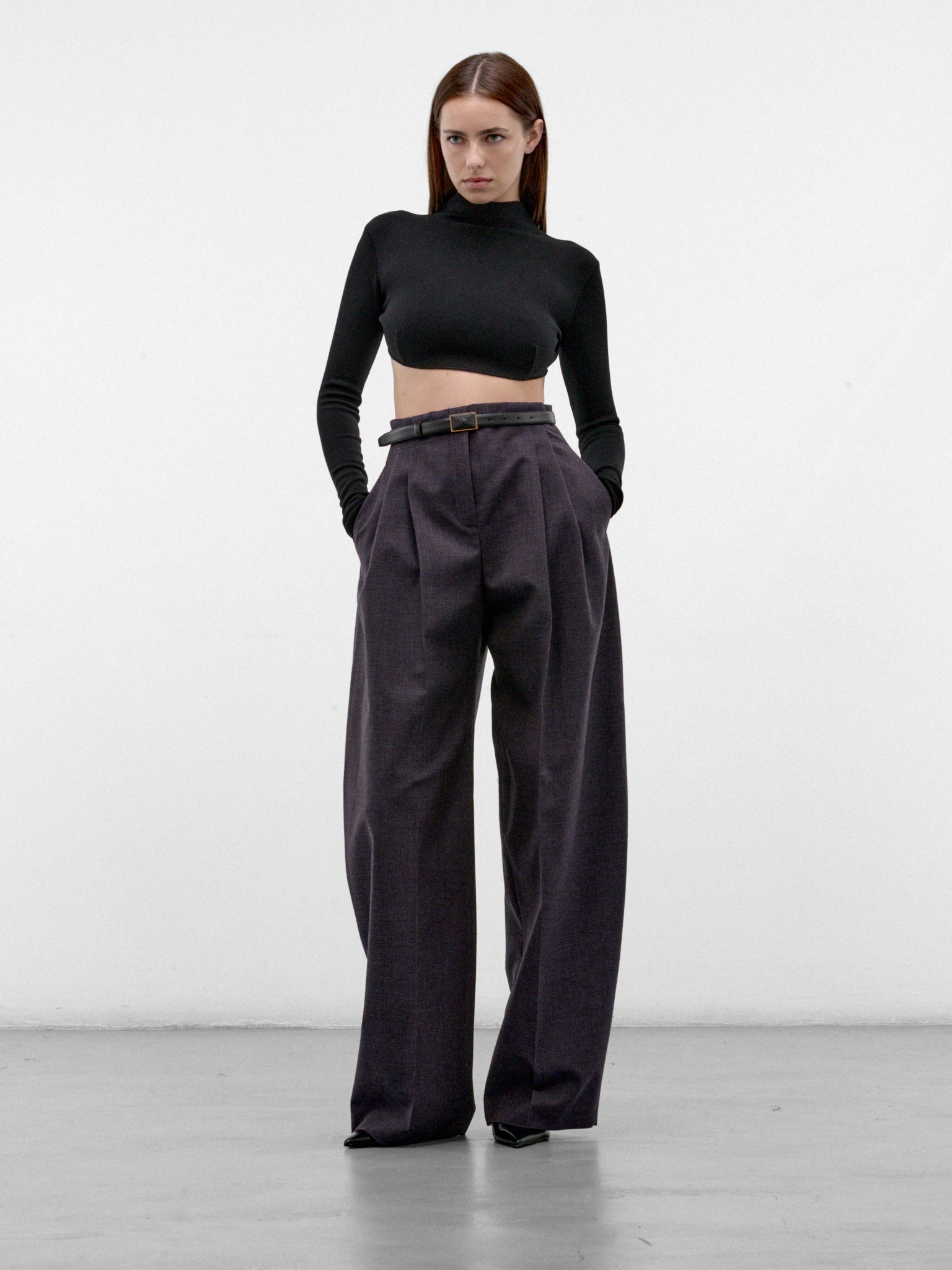 Ink Wide Pleated Trousers (26F1PA05291042-PA0529-INK-MELA)