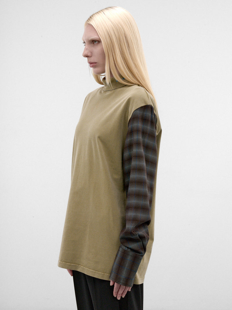 Khaki Cotton Striped Long Sleeve (26F3TS01296032-KHAKI)