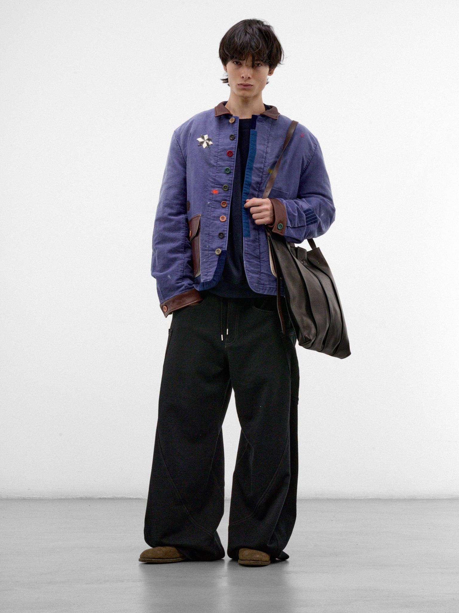 Blue Patchwork Work Jacket (26FW-JK-05-BLUE)