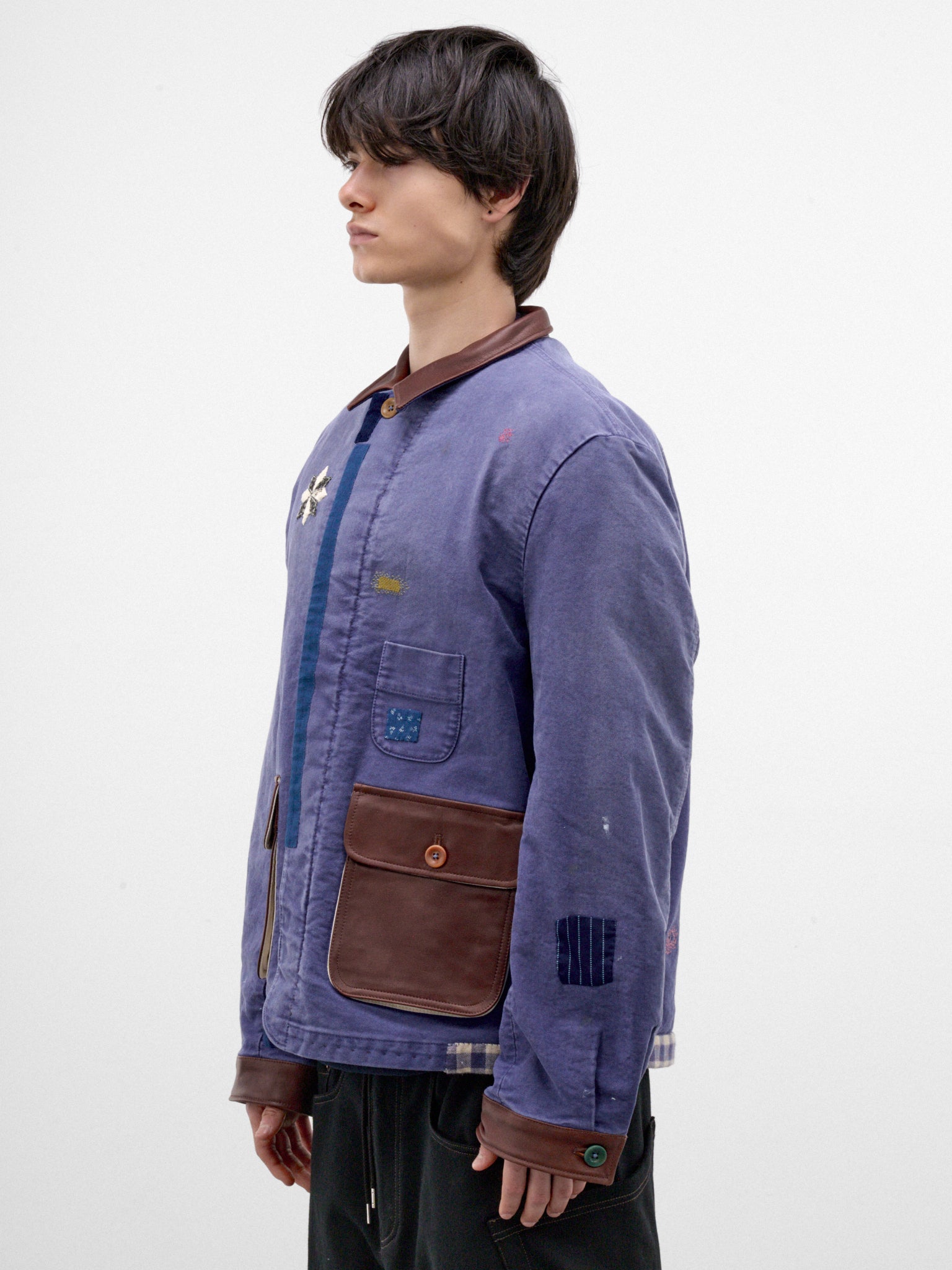 Blue Patchwork Work Jacket (26FW-JK-05-BLUE)