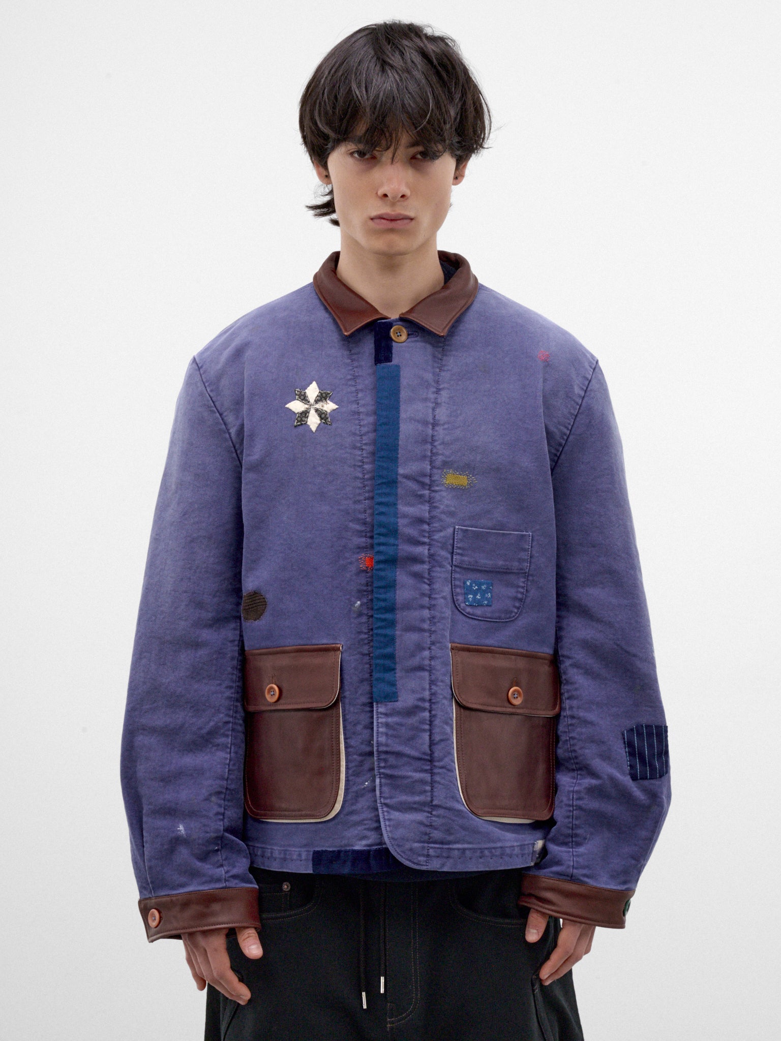Blue Patchwork Work Jacket (26FW-JK-05-BLUE)
