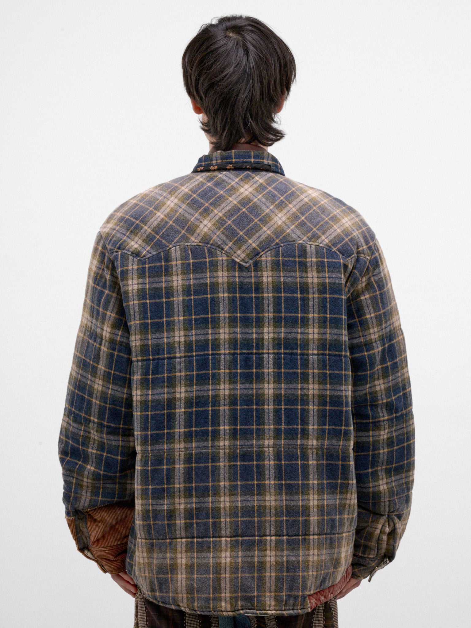 Blue Checkered Puffer Jacket (26FW-JK-09-BLUE)