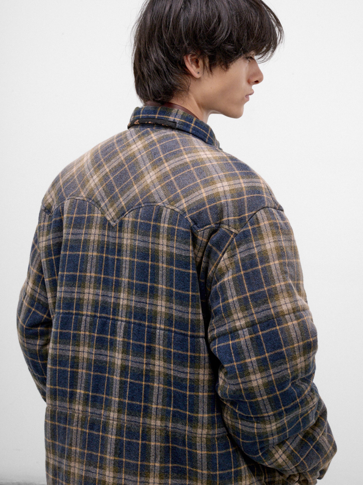 Blue Checkered Puffer Jacket (26FW-JK-09-BLUE)
