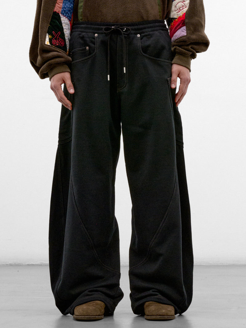 Black Cotton Sweatpant Trousers (26FW-P-13-BLACK)