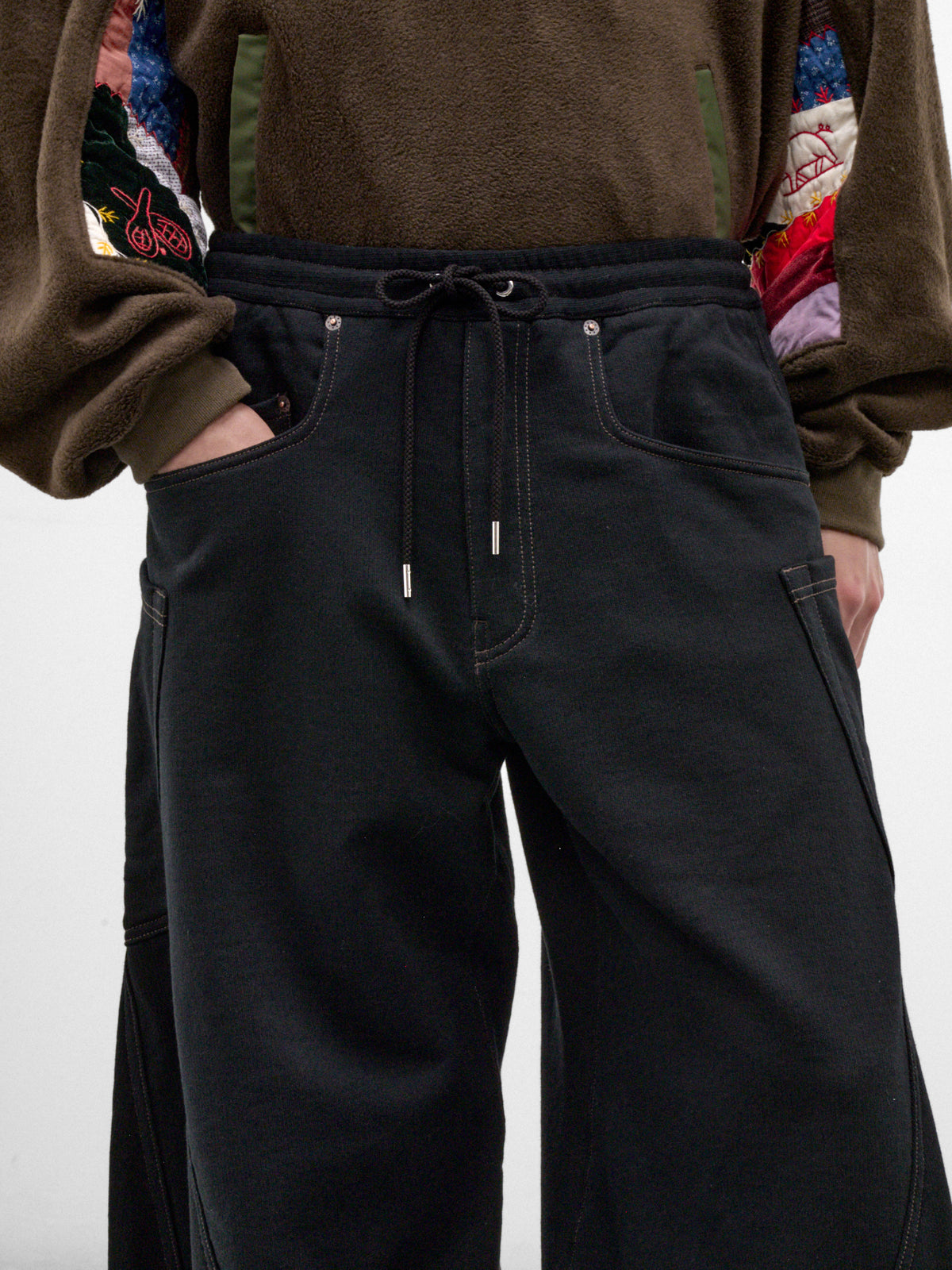 Black Cotton Sweatpant Trousers (26FW-P-13-BLACK)