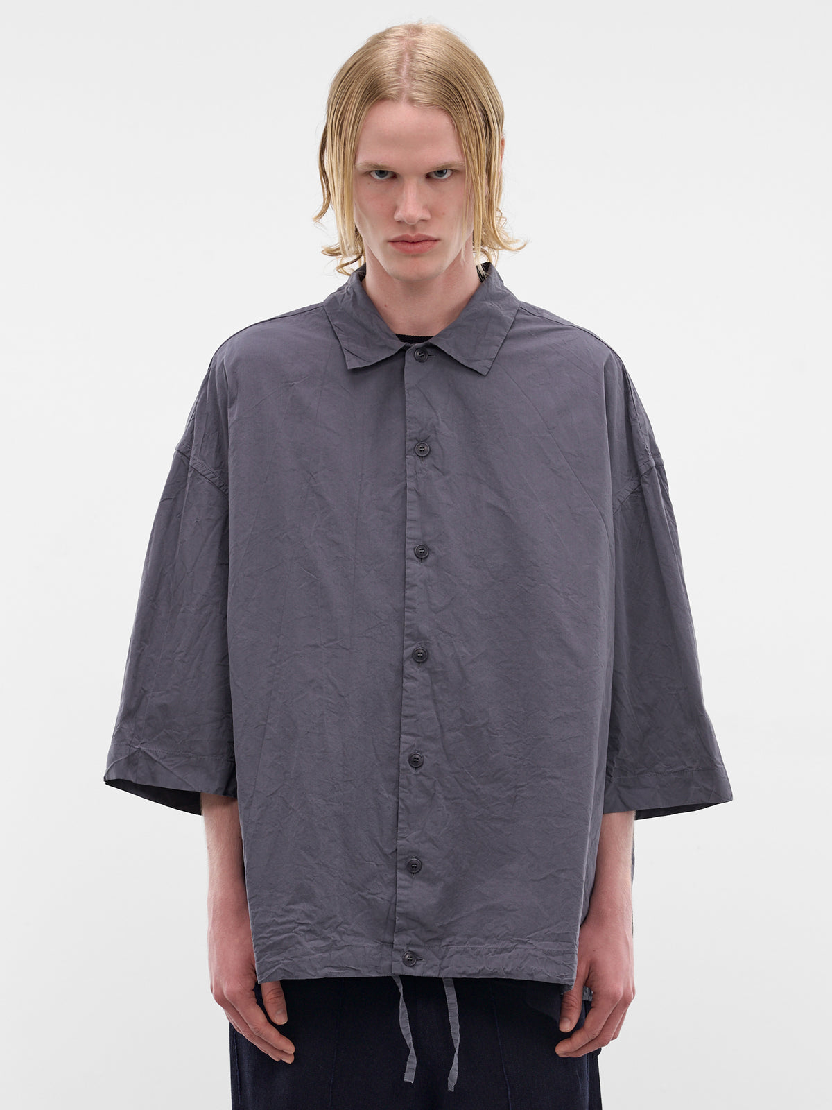 Gray Cotton Mili Volume Shirt (26HC320-GREY)