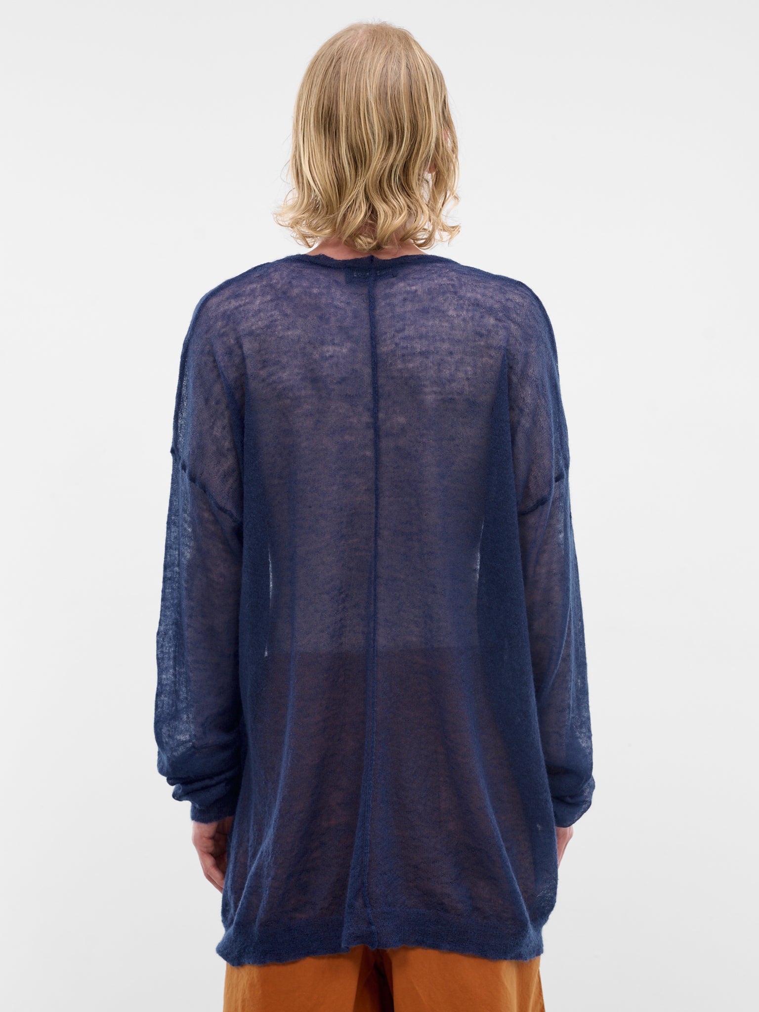Blue Mohair Voile Sheer Sweater (26HK040-BLUE)