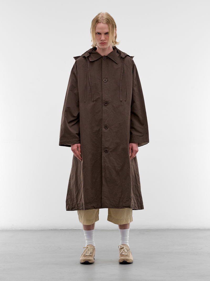Brown Cotton Yak Hoodie Coat (26HM247-EARTH)