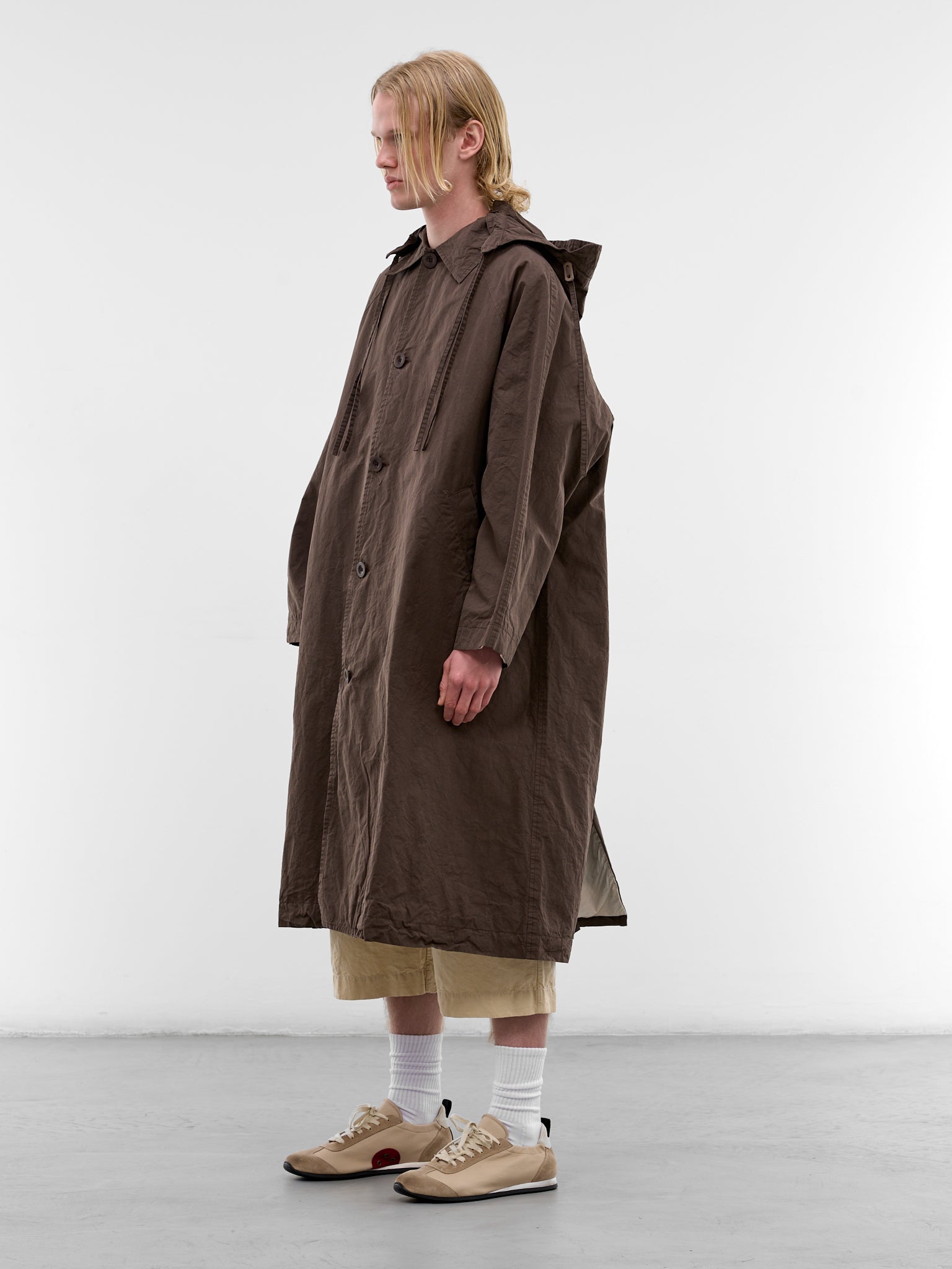 Brown Cotton Yak Hoodie Coat (26HM247-EARTH)