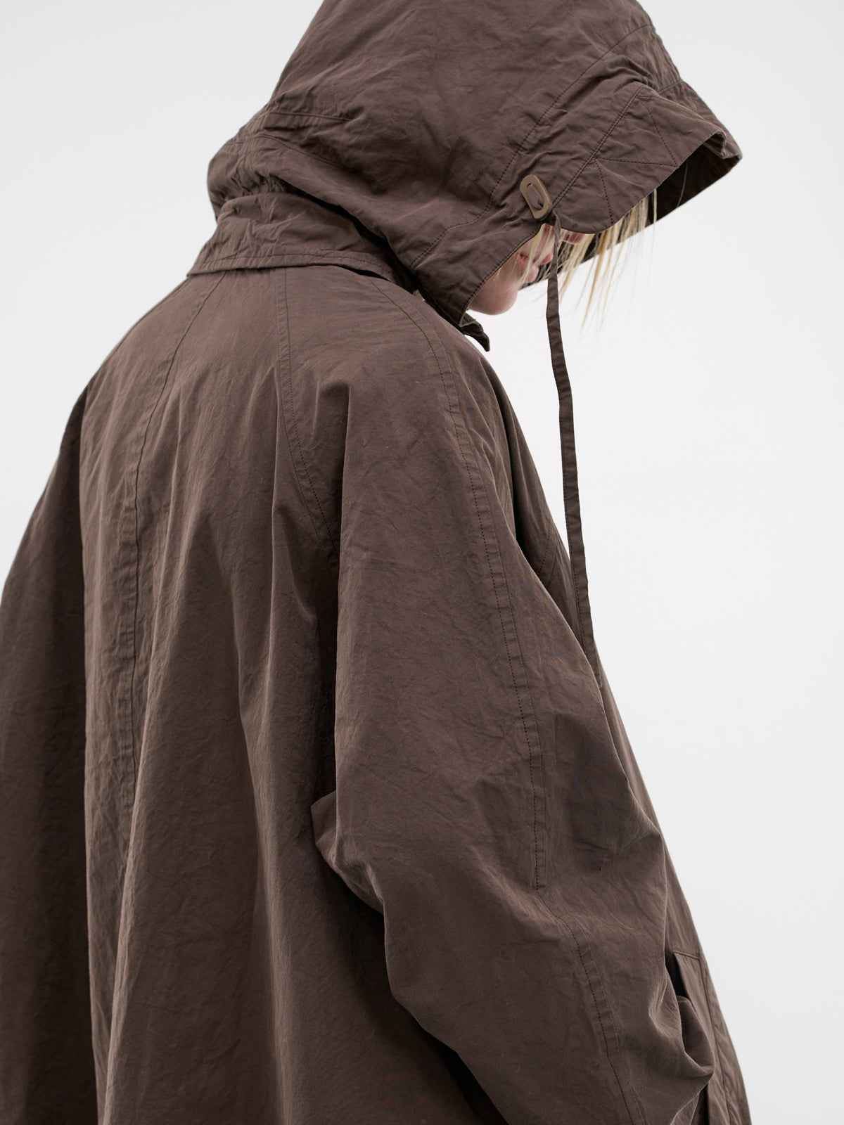 Brown Cotton Yak Hoodie Coat (26HM247-EARTH)